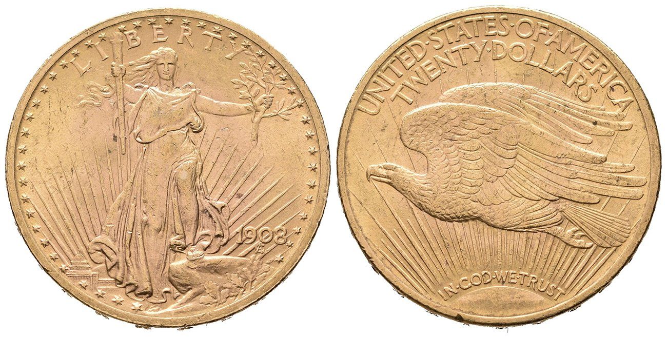 USA, 20 Dollar 1908