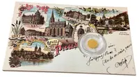 Zlatá mince Plzeň - dobová pohlednice - fotografie 3