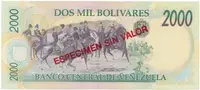 Venezuela, 2000 Bolivares 1997, anulát - ESPECIMEN SIN VALOR, P.77as - fotografie 2