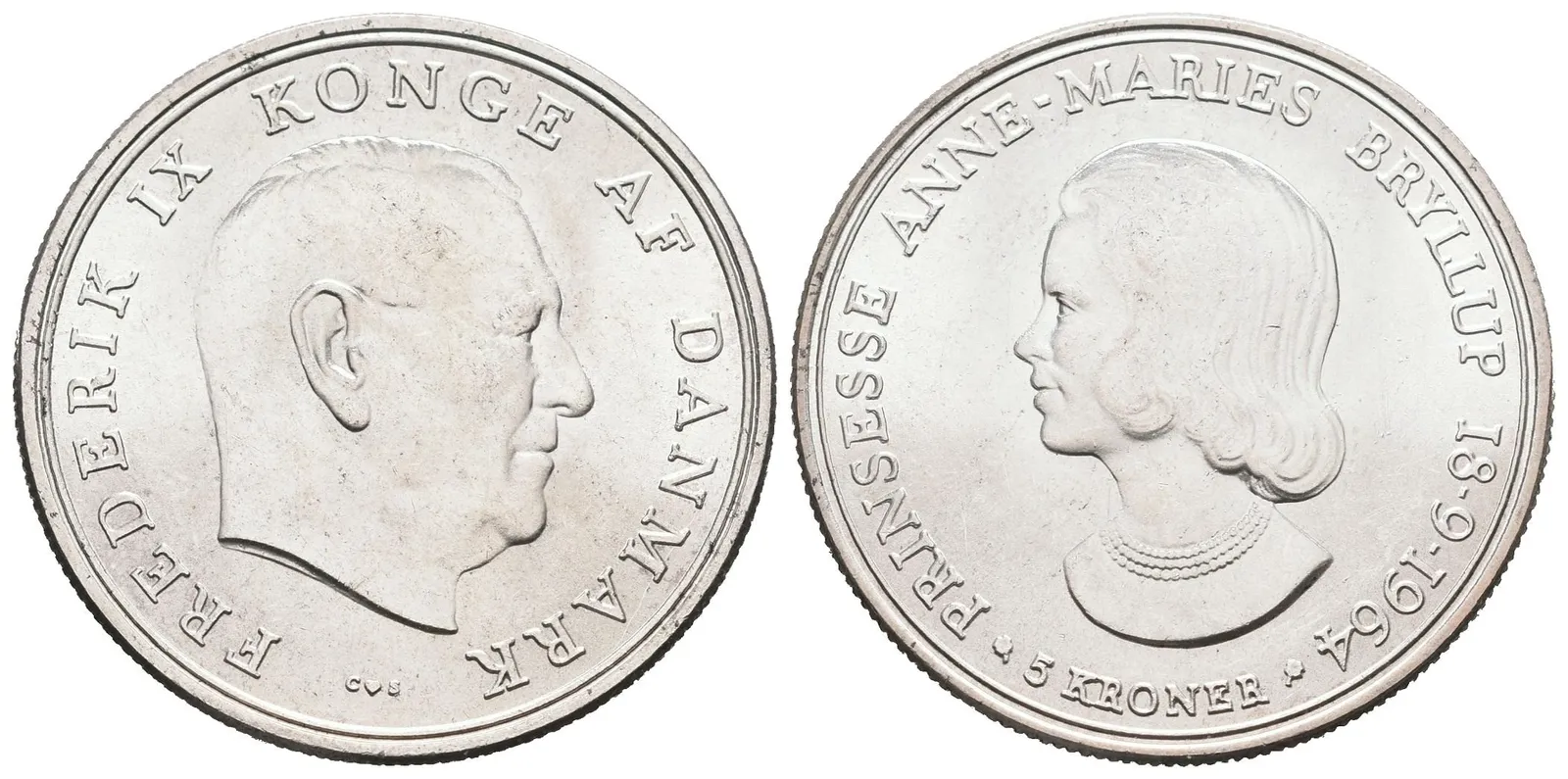 Dánsko, 5 Kroner 1964 - Pamětní