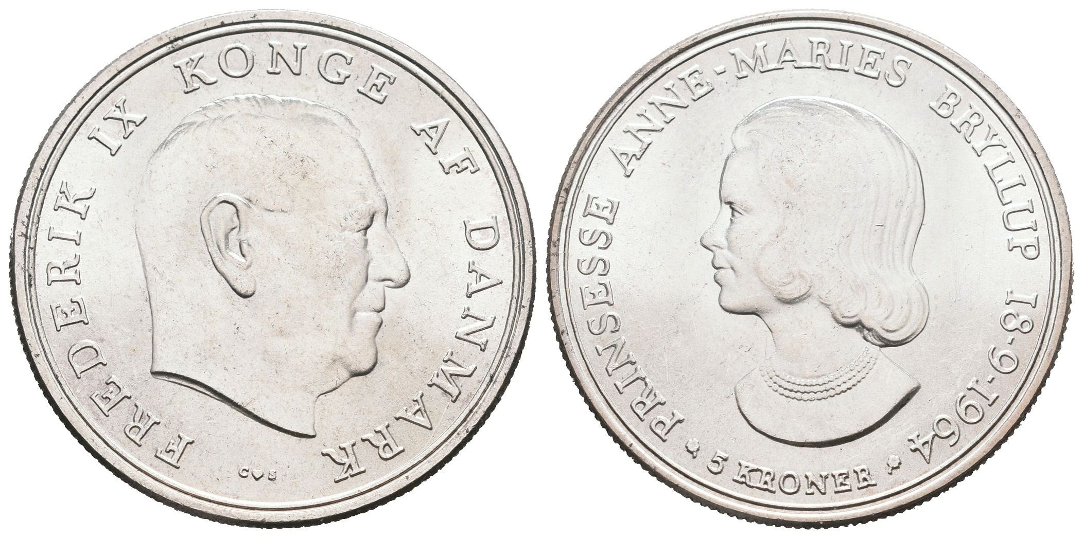 Dánsko, 5 Kroner 1964 - Pamětní