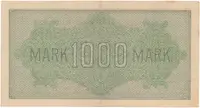 Německo, 1000 Mark 1922, vod. Gitter, modrozelené 6-místné číslo, Ro.75n - fotografie 2