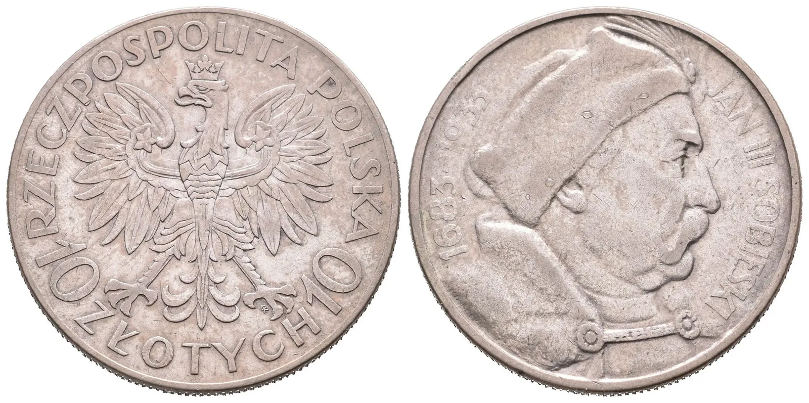 Polsko, 10 Zlotých 1933 - Jan Sobieski