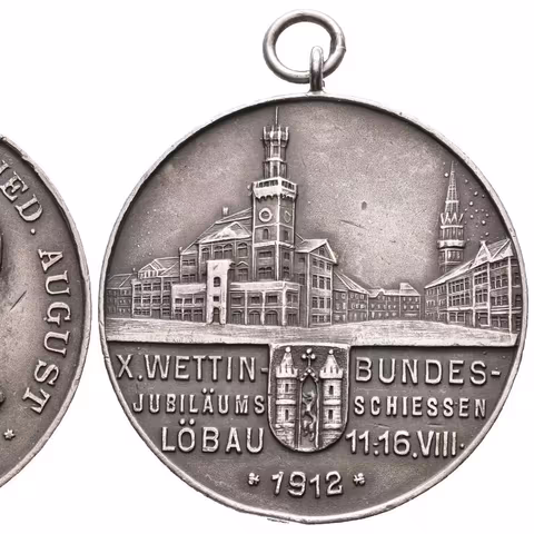 AR Medaile 1912 - X. Wettinské jubilejní spolkové střelby v Lubáni (Löbau).