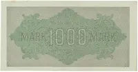 Německo, 1000 Mark 1922, vod. Wellen, 6-místné číslo, Ro.75q - fotografie 2