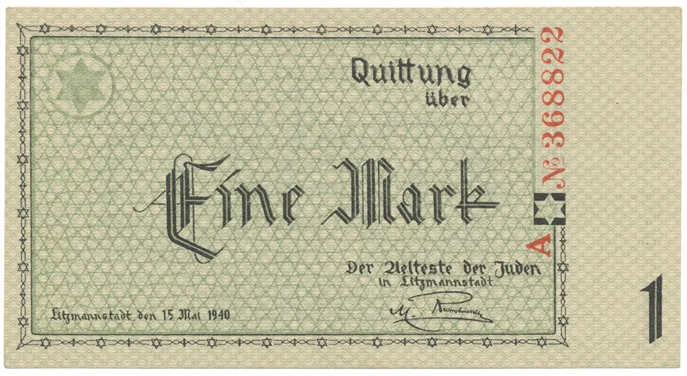 Německo - Litzmannstadt (ghetto), 1 Mark 1940, Grab.Li2b