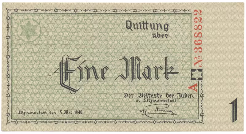 Německo - Litzmannstadt (ghetto), 1 Mark 1940, Grab.Li2b