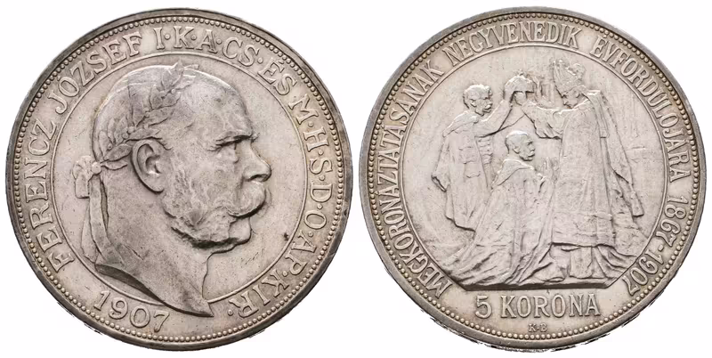 5 Koruna 1907 KB - jubilejní