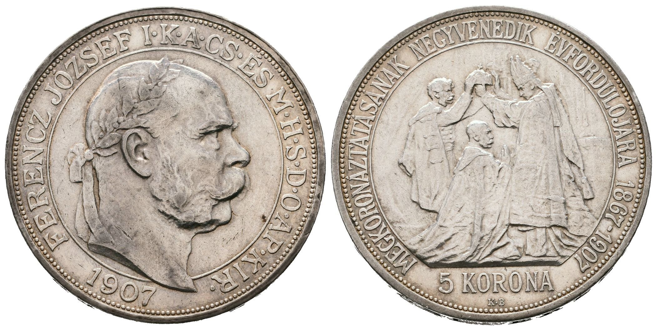 5 Koruna 1907 KB - jubilejní