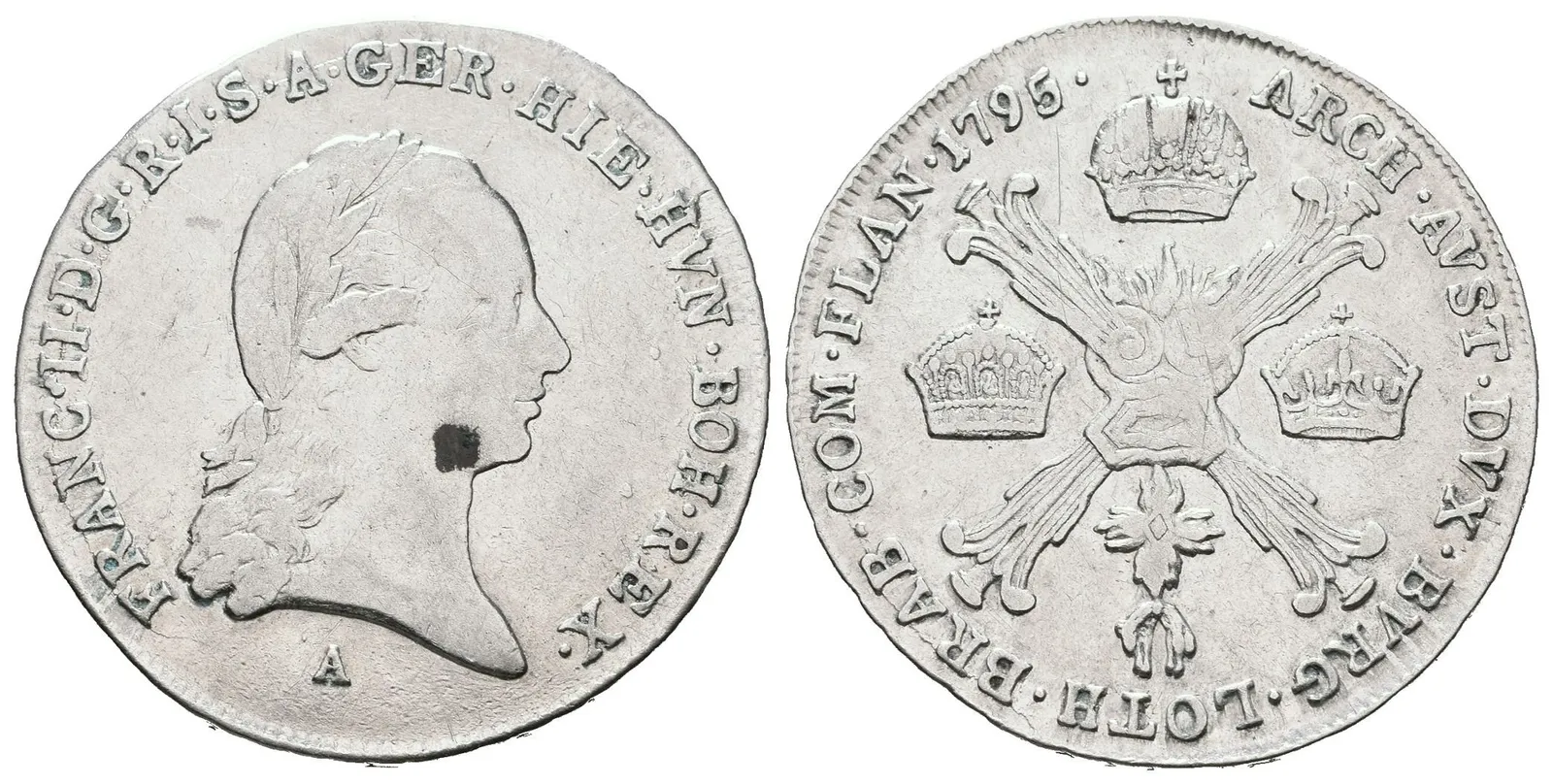 1/4 Tolar křížový 1795 A, patina, rysky — 1