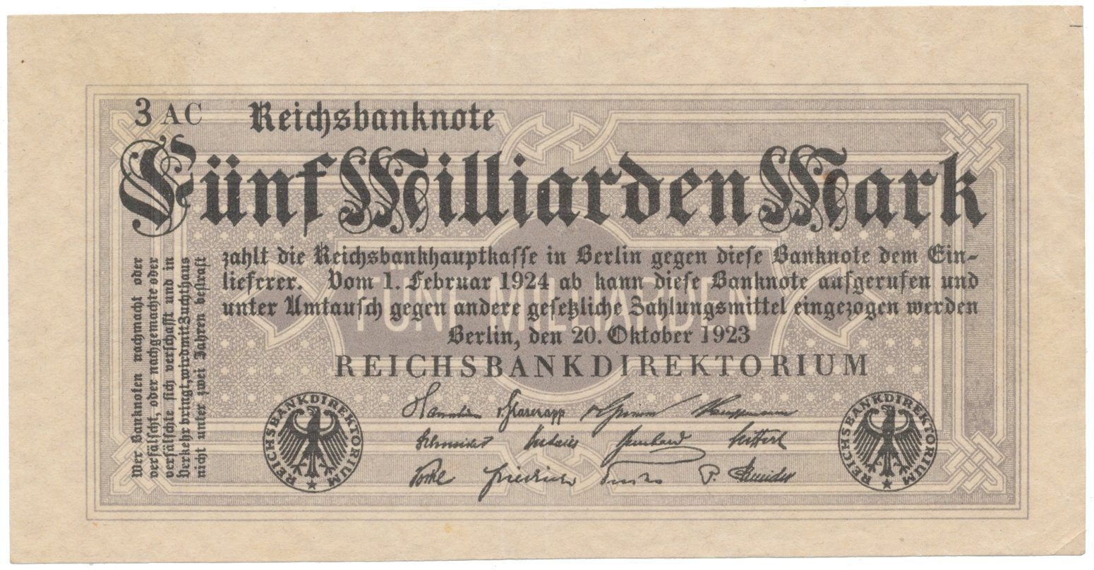 Německo, 5 Milliarden Mark 1923, Ro.120d