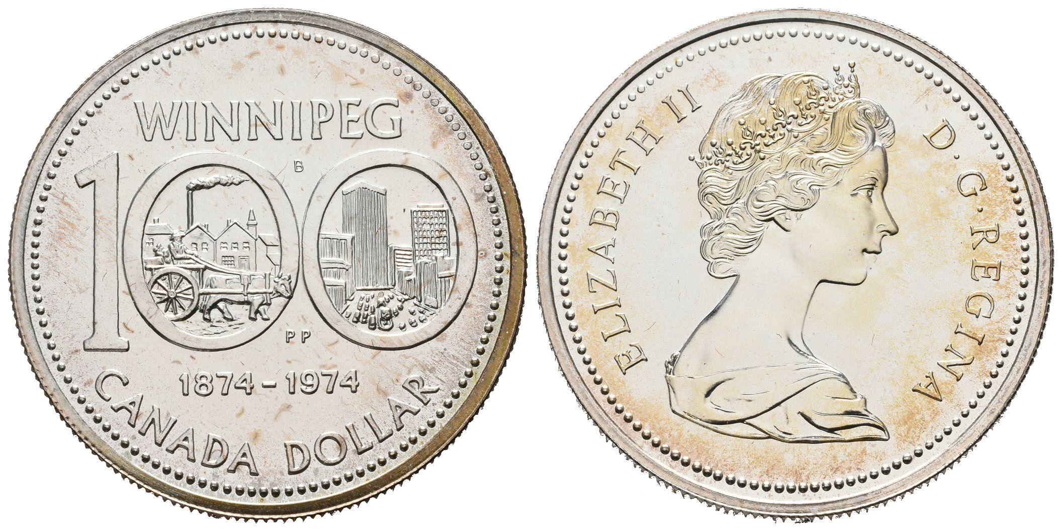 Kanada, Dollar 1974 - 100. výročí města Winnipeg