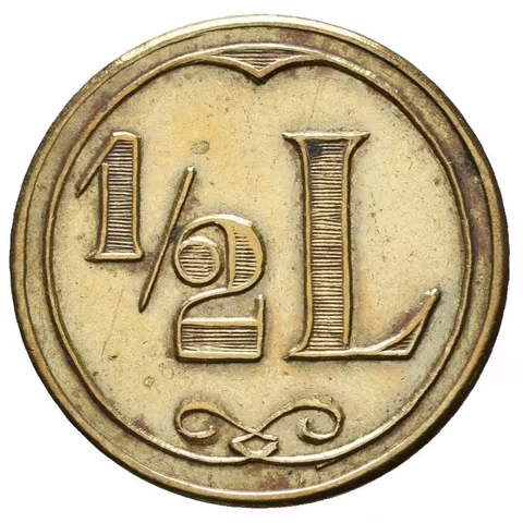 Mnichovice - Staročeský pivovar, známka na 1/2 litru piva. Ms 20,5 mm