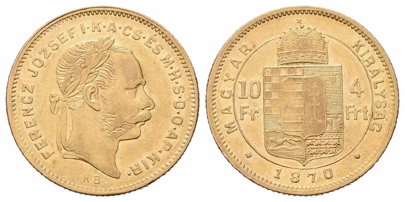 4 Zlatník / 10 Frank 1870 KB