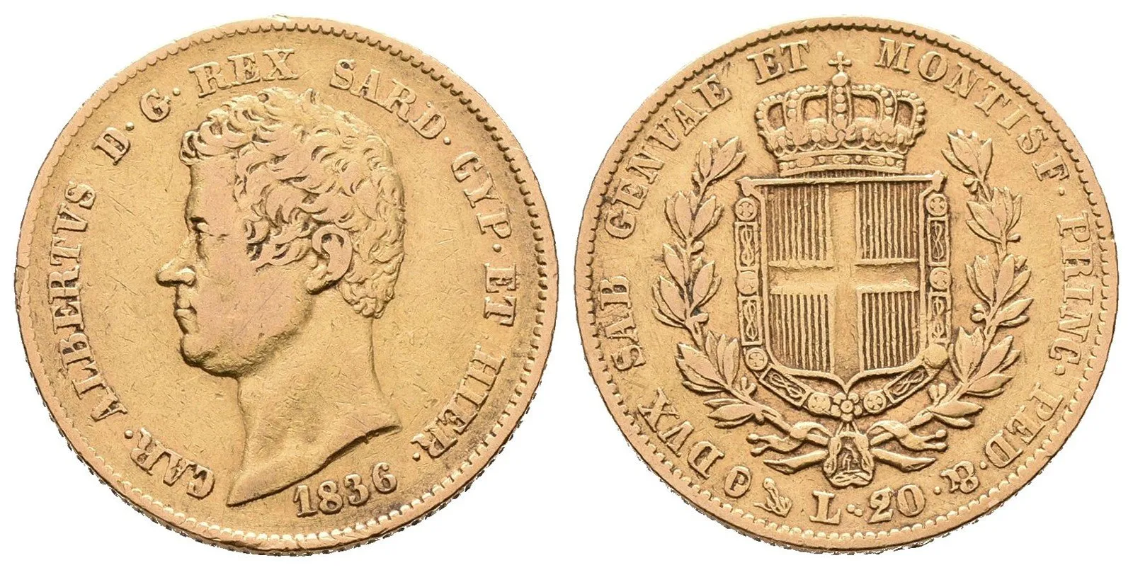 Sardínie, 20 Lira 1836 P