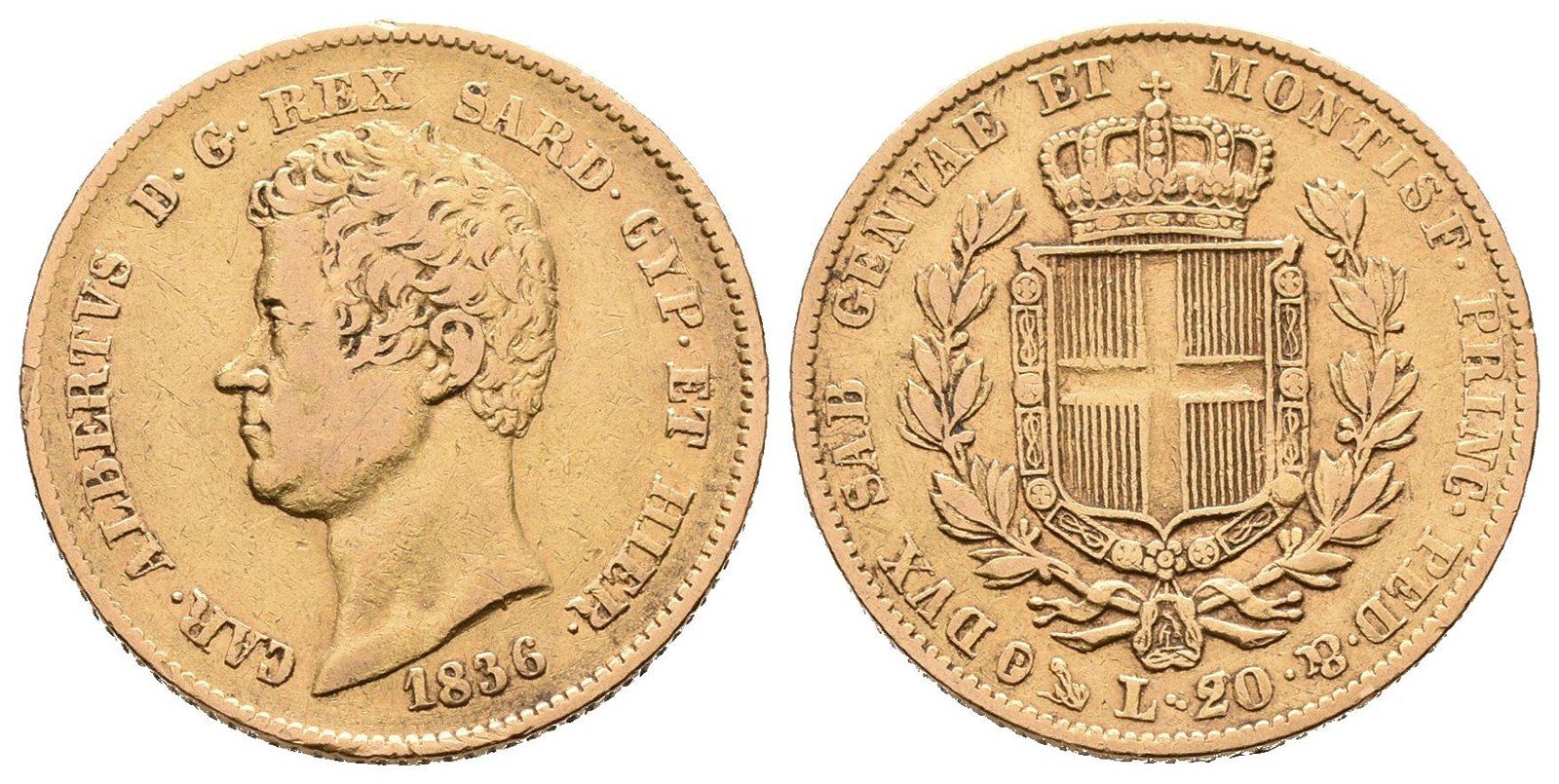 Sardínie, 20 Lira 1836 P