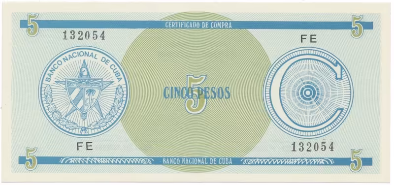 Kuba, 5 Pesos b.d., série C - 1. vydání, P.FX13