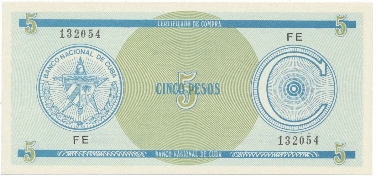 Kuba, 5 Pesos b.d., série C - 1. vydání, P.FX13