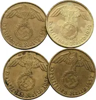 III. říše, 5 Pfennig 1937 - 1939, lot 4 ks - fotografie 2