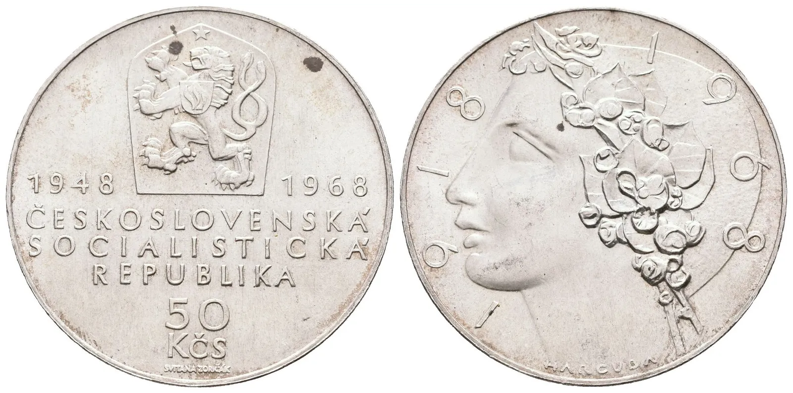 50 Kčs 1968 - Republika, Aurea.116, lesk, patina — 1