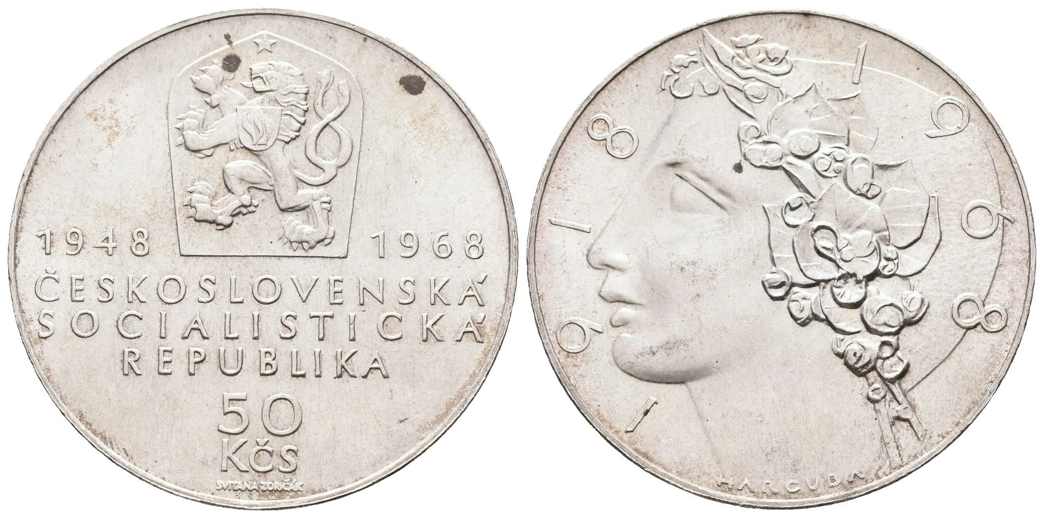 50 Kčs 1968 - Republika, Aurea.116, lesk, patina — 1