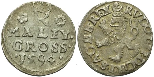 Malý groš 1594, Jáchymov-Hoffmann, HN.8b