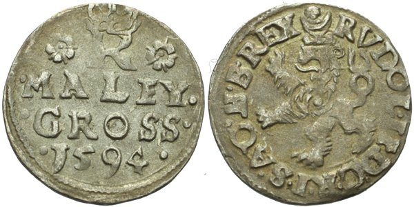 Malý groš 1594, Jáchymov-Hoffmann, HN.8b