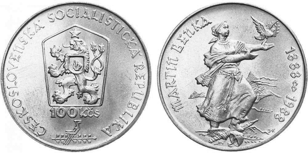 100 Kčs 1988 - Martin Benka