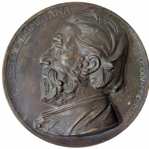 AE Plaketa 1895 - Bedřich Smetana. K národopisné výstavě Českoslovanské