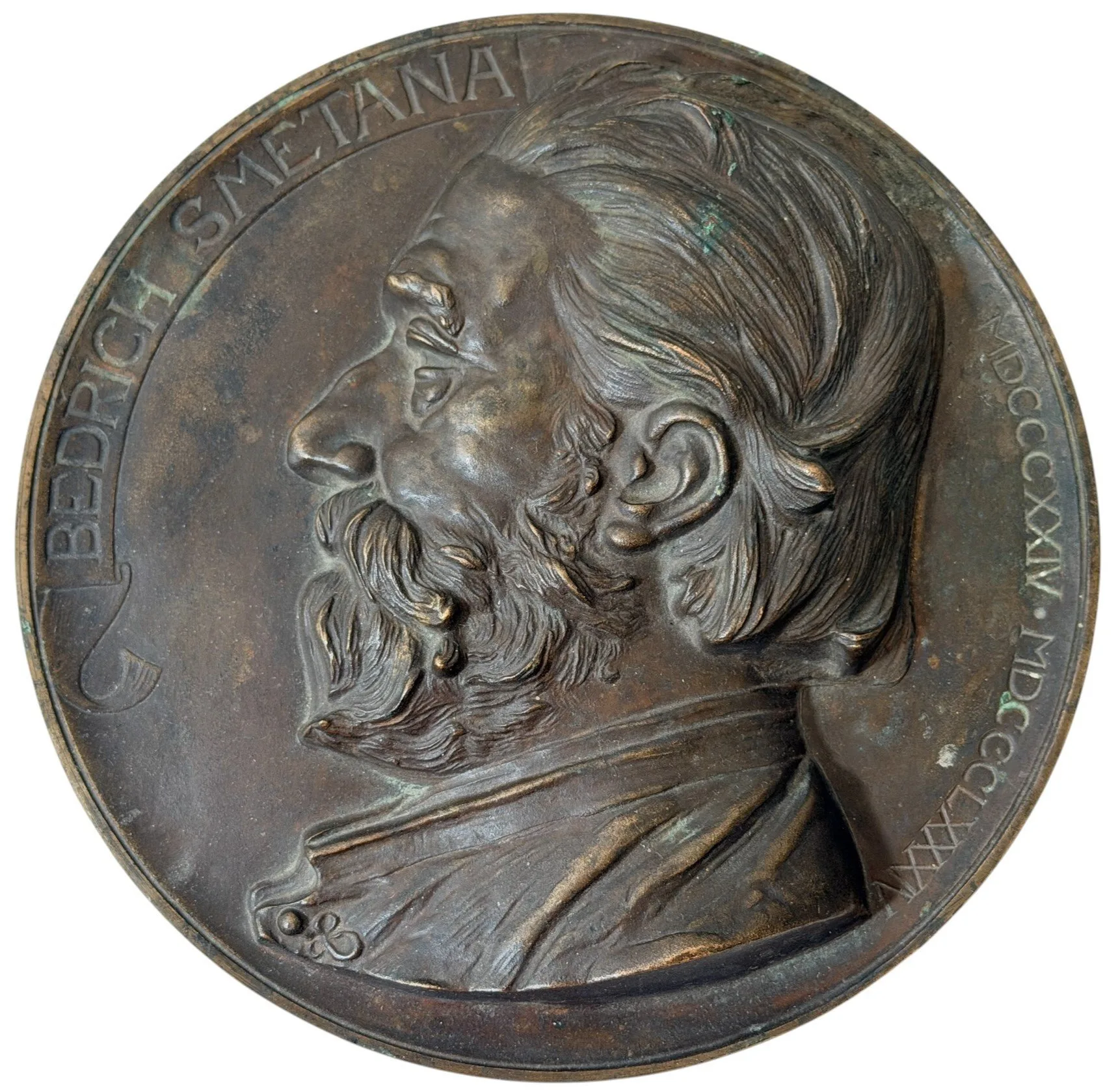 AE Plaketa 1895 - Bedřich Smetana. K národopisné výstavě Českoslovanské — 1