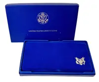 USA, Sada stříbrných mincí Dollar a 1/2 Dollar 1986 PROOF - fotografie 4