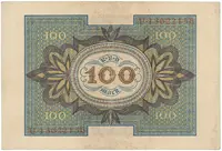 Německo, 100 Mark 1920, 8-místný číslovač, Ro.67b - fotografie 2