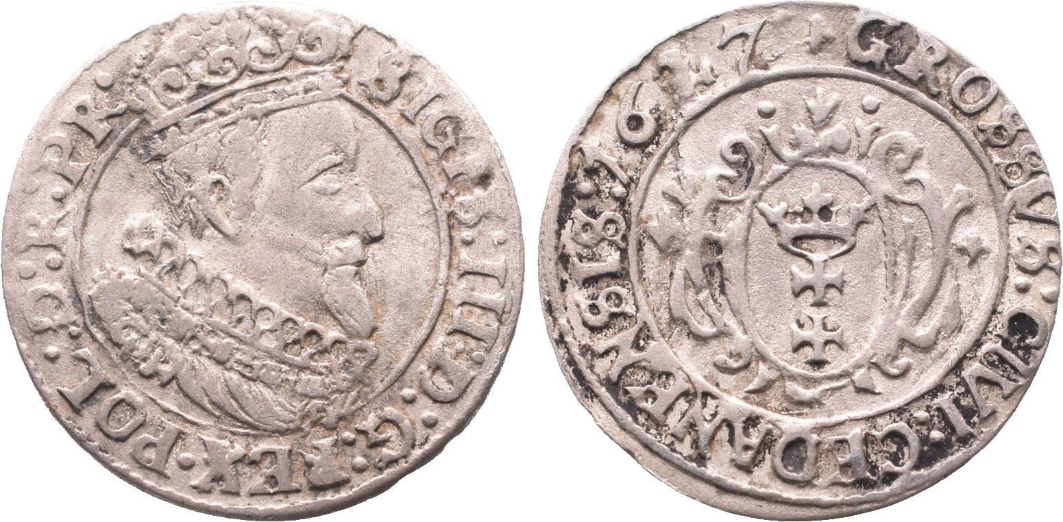 Polsko, Groš 1627, Gdaňsk