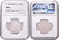 Zlatník 1879 KB, certifikace NGC, hodnocení MS 64, luxusní zachovalost, kabinetní patina — 2