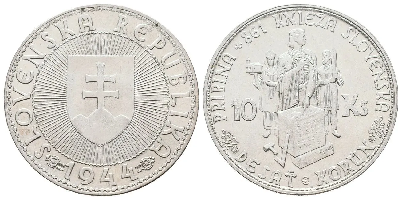 10 Koruna 1944 - s křížkem na kapličce