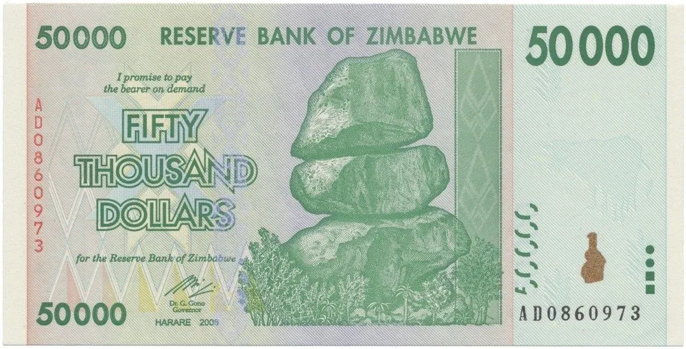 Zimbabwe, 50.000 Dollars 2008, P.74