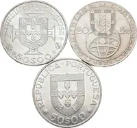 Soubor mincí - 20 Escudos 1953 - Měnová reforma, KM.585, — 2