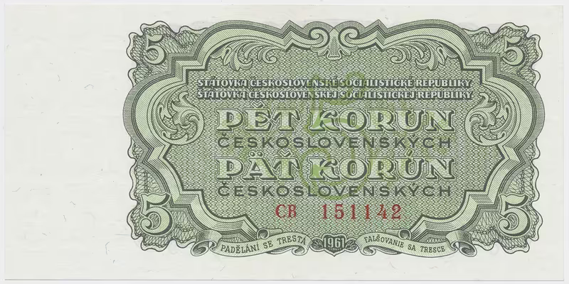 Československo, 5 Koruna 1961, série CB, Hej.99a