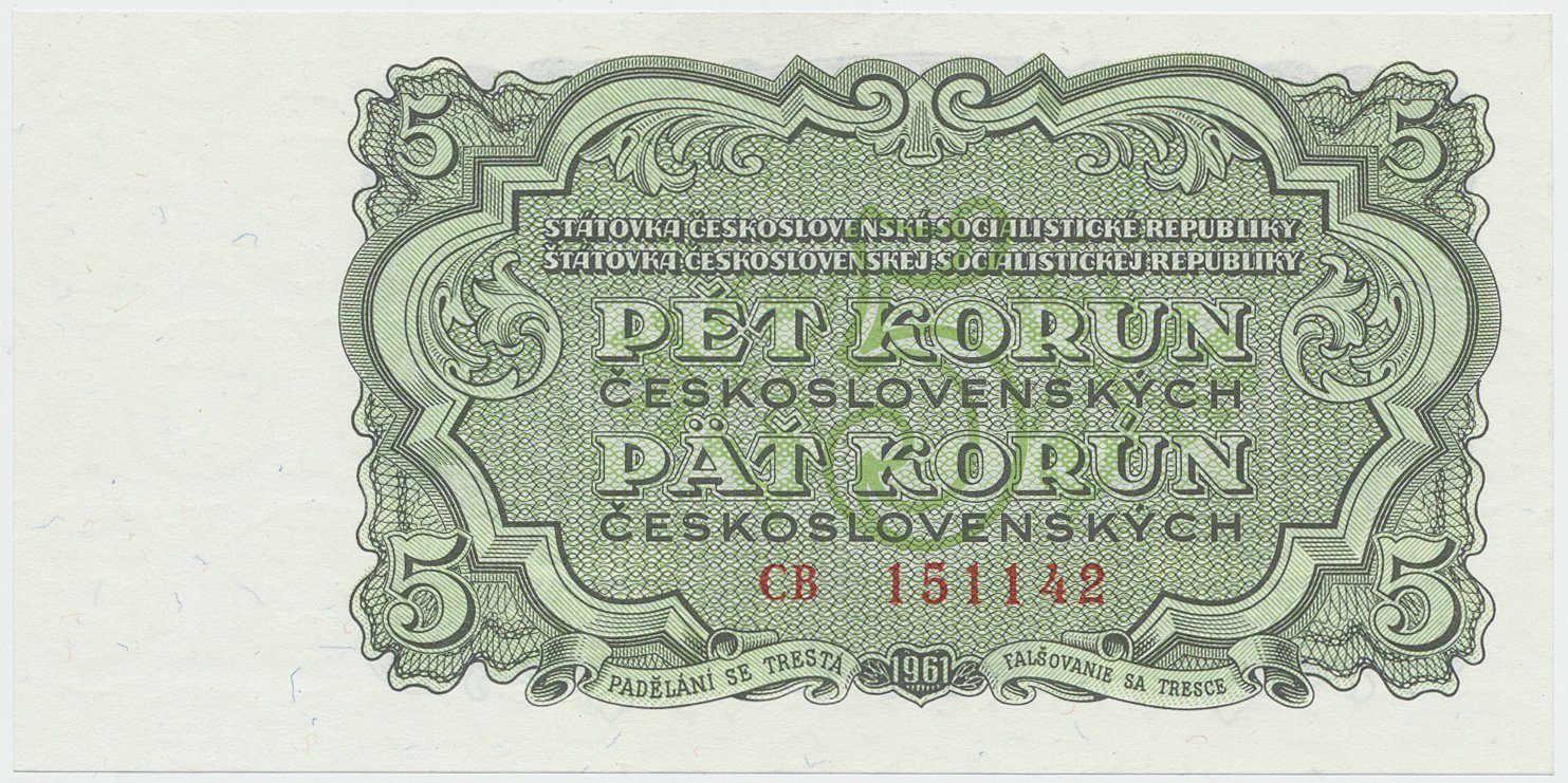 Československo, 5 Koruna 1961, série CB, Hej.99a