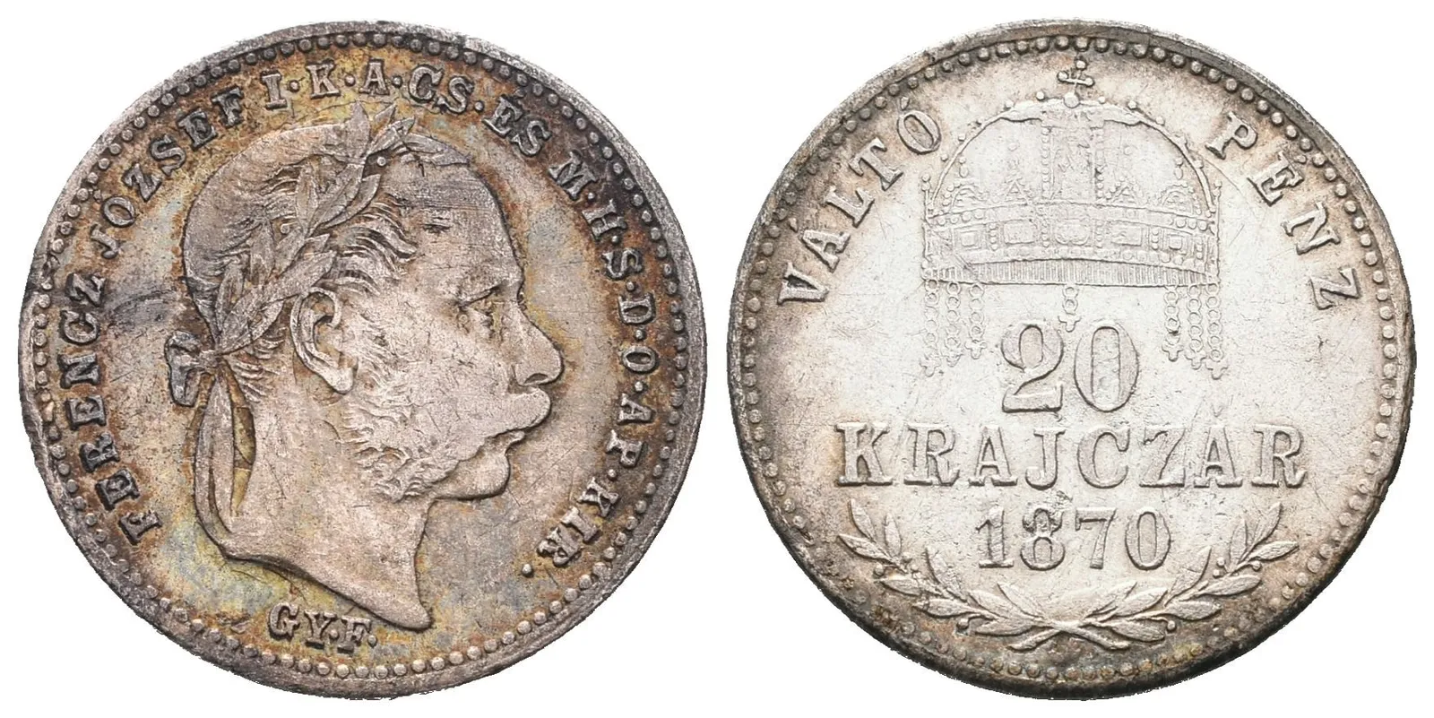 20 Krejcar 1870 GYF