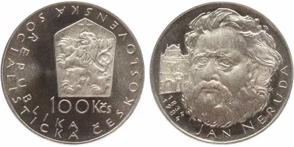100 Kčs 1984 - Jan Neruda, PROOF