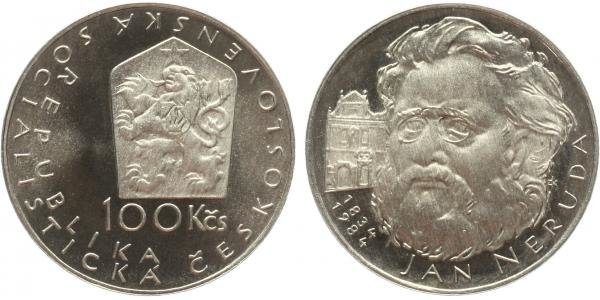 100 Kčs 1984 - Jan Neruda, PROOF