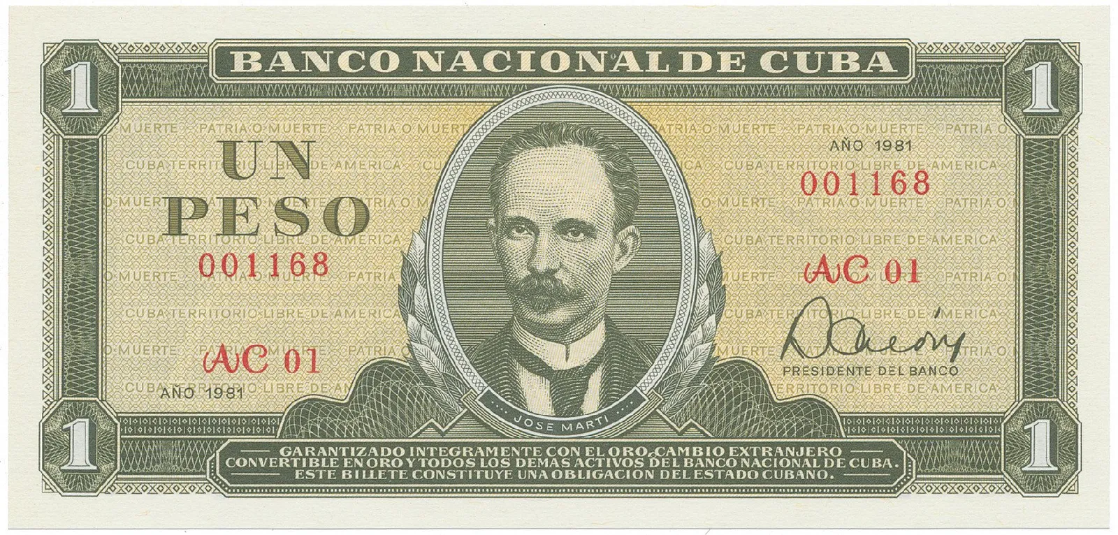 Kuba, 1 Peso 1978~1985, P.102b
