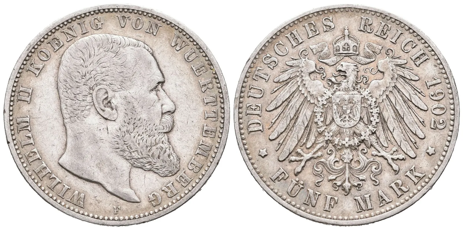 Württembersko, 5 Marka 1902 F