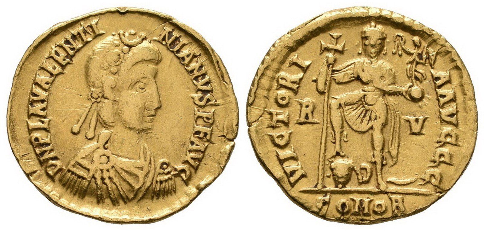 Valentinianus III., Solidus, Ravenna, RIC. 2010