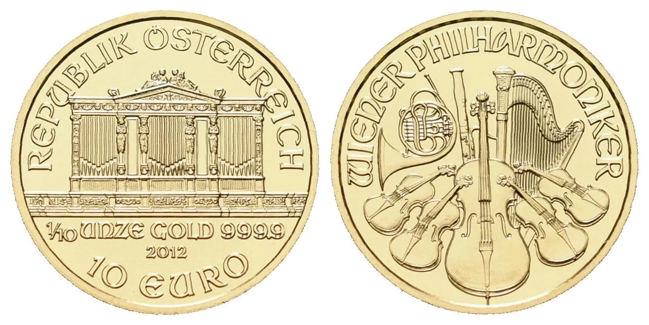 Rakousko, 10 Euro 2012 - Wiener Philharmoniker