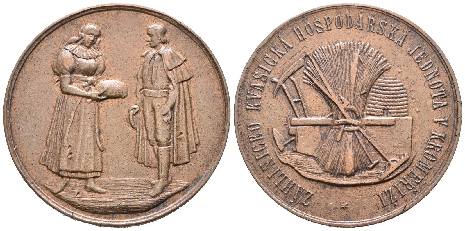 AE Medaile 1898 - Záhlinicko Kvasnická hospodářská jednota, Záslužná cena. — 1