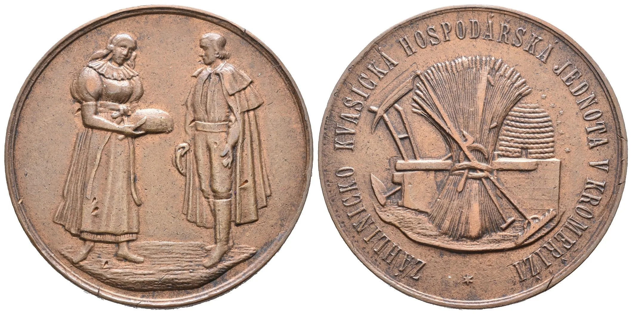 AE Medaile 1898 - Záhlinicko Kvasnická hospodářská jednota, Záslužná cena. — 1