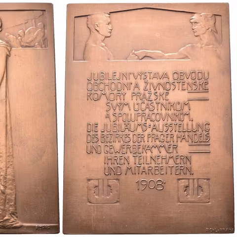 AE Plaketa 1908 - Jubilejní výstava obvodu obchodní a živnostenské komory
