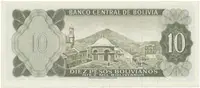 Bolívie, 10 Pesos Bolivianos 1962, P.154a - fotografie 2